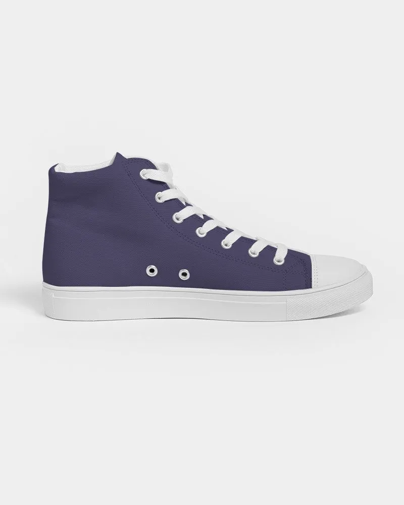 Medium Dark Blue Men's High-top Canvas Sneakers | Men's | Medium Dark Pastel Blue | C60M60Y0K60