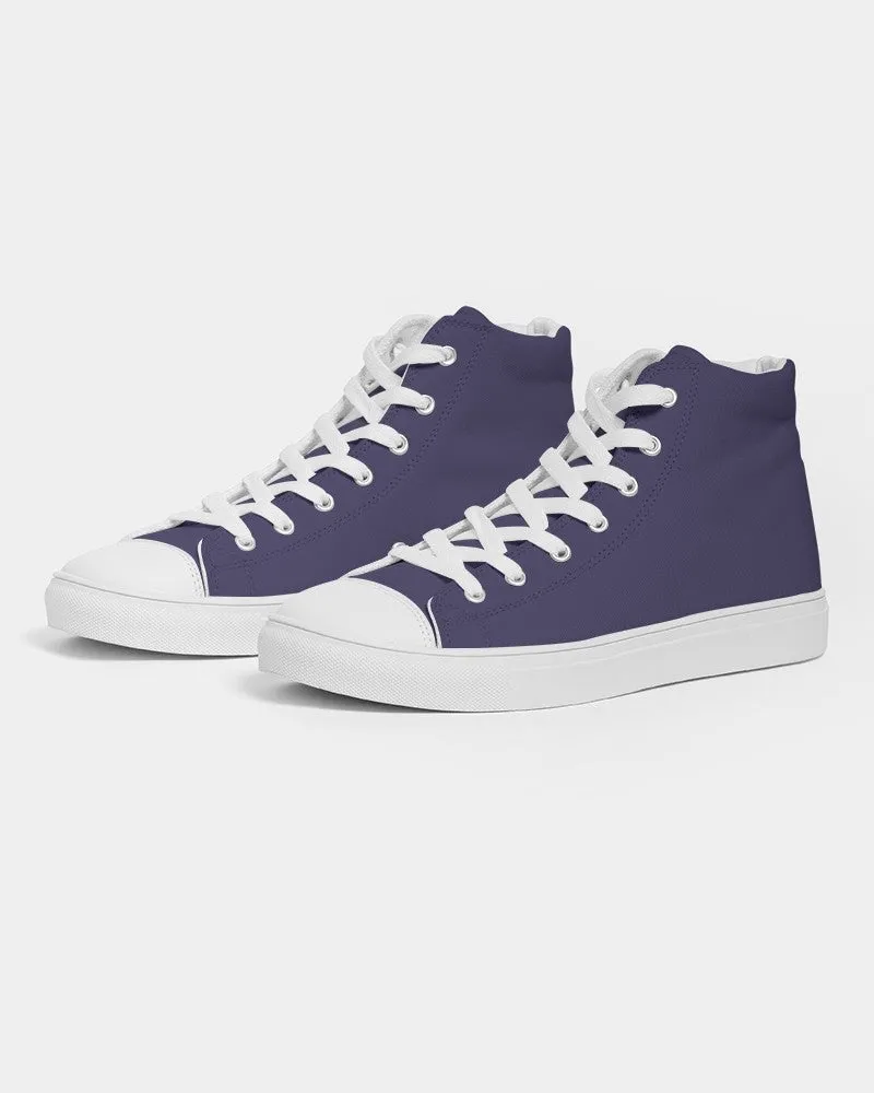 Medium Dark Blue Men's High-top Canvas Sneakers | Men's | Medium Dark Pastel Blue | C60M60Y0K60