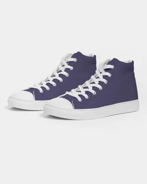 Medium Dark Blue Men's High-top Canvas Sneakers | Men's | Medium Dark Pastel Blue | C60M60Y0K60