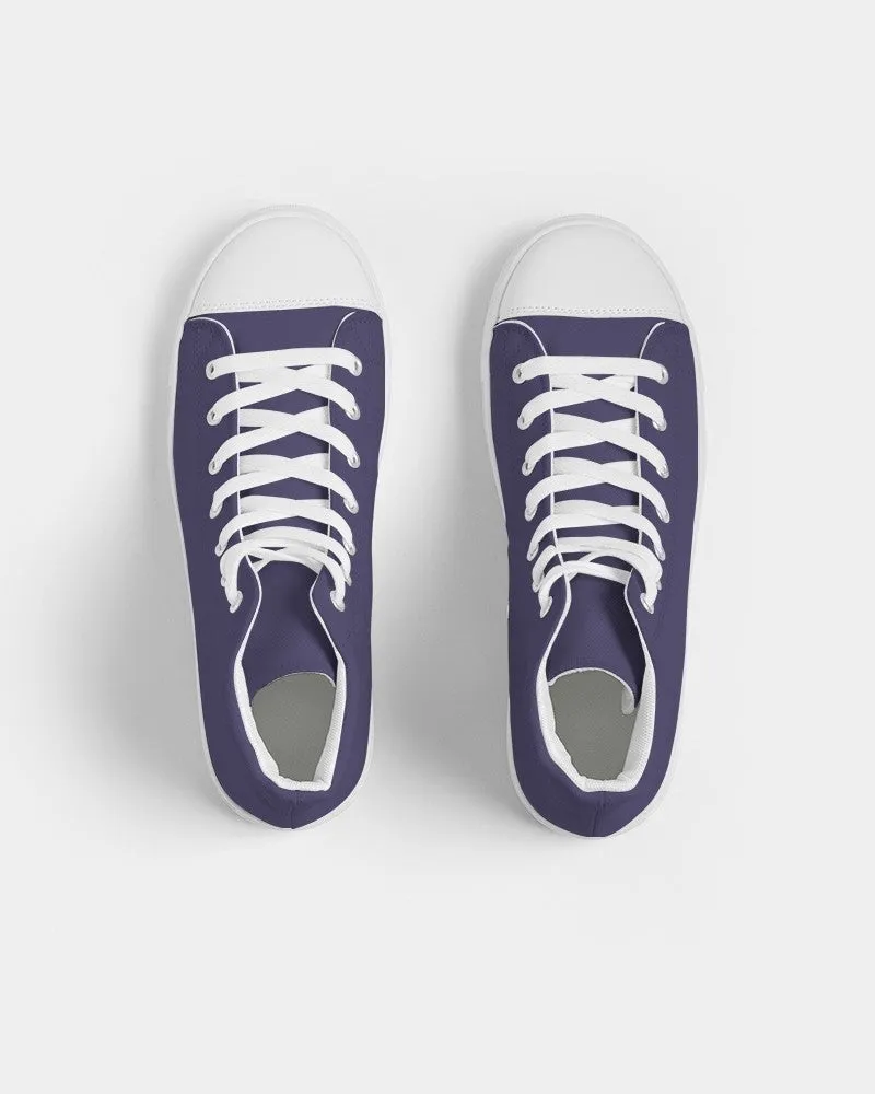 Medium Dark Blue Men's High-top Canvas Sneakers | Men's | Medium Dark Pastel Blue | C60M60Y0K60