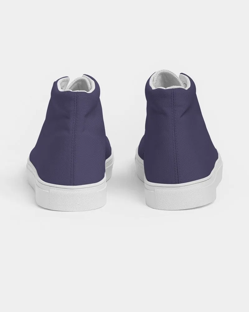Medium Dark Blue Men's High-top Canvas Sneakers | Men's | Medium Dark Pastel Blue | C60M60Y0K60