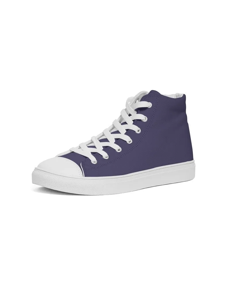 Medium Dark Blue Men's High-top Canvas Sneakers | Men's | Medium Dark Pastel Blue | C60M60Y0K60