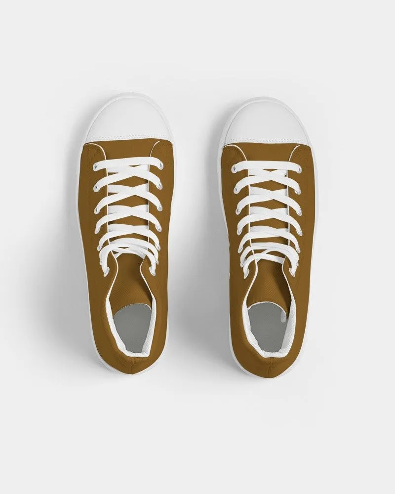 Medium Dark Orange Women's High-top Canvas Sneakers | Women's | Medium Dark Pure Orange | C0M50Y100K60