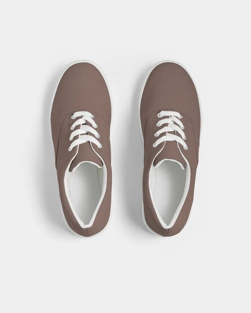 Medium Dark Red Brown Women's Canvas Sneakers | Women's | Medium Dark Pale Pastel Red Brown | C0M30Y30K60