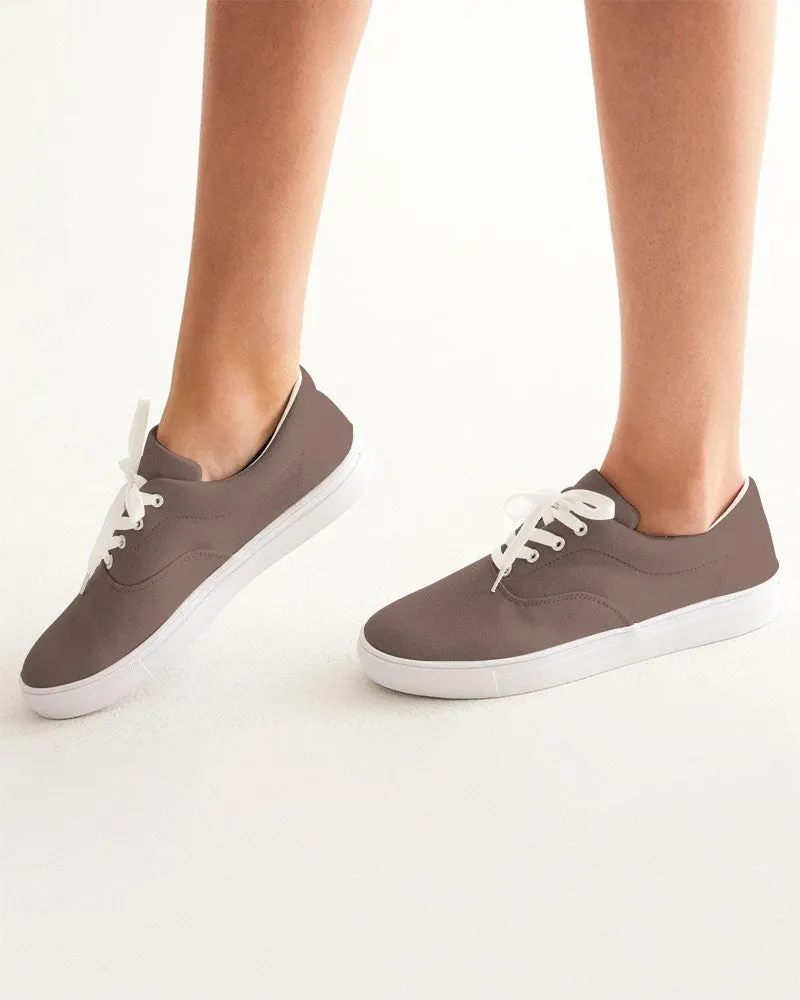 Medium Dark Red Brown Women's Canvas Sneakers | Women's | Medium Dark Pale Pastel Red Brown | C0M30Y30K60