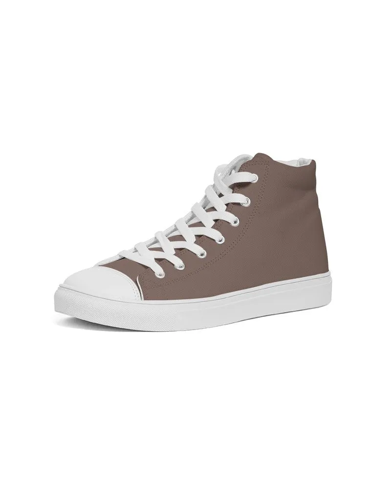 Medium Dark Red Brown Women's High-top Canvas Sneakers | Women's | Medium Dark Pale Pastel Red Brown | C0M30Y30K60