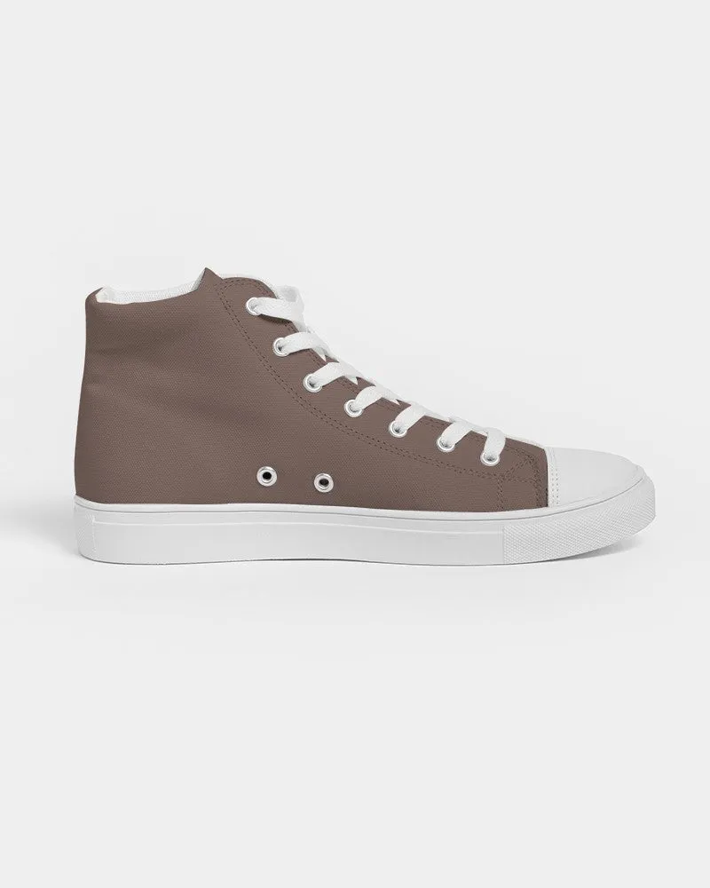 Medium Dark Red Brown Women's High-top Canvas Sneakers | Women's | Medium Dark Pale Pastel Red Brown | C0M30Y30K60