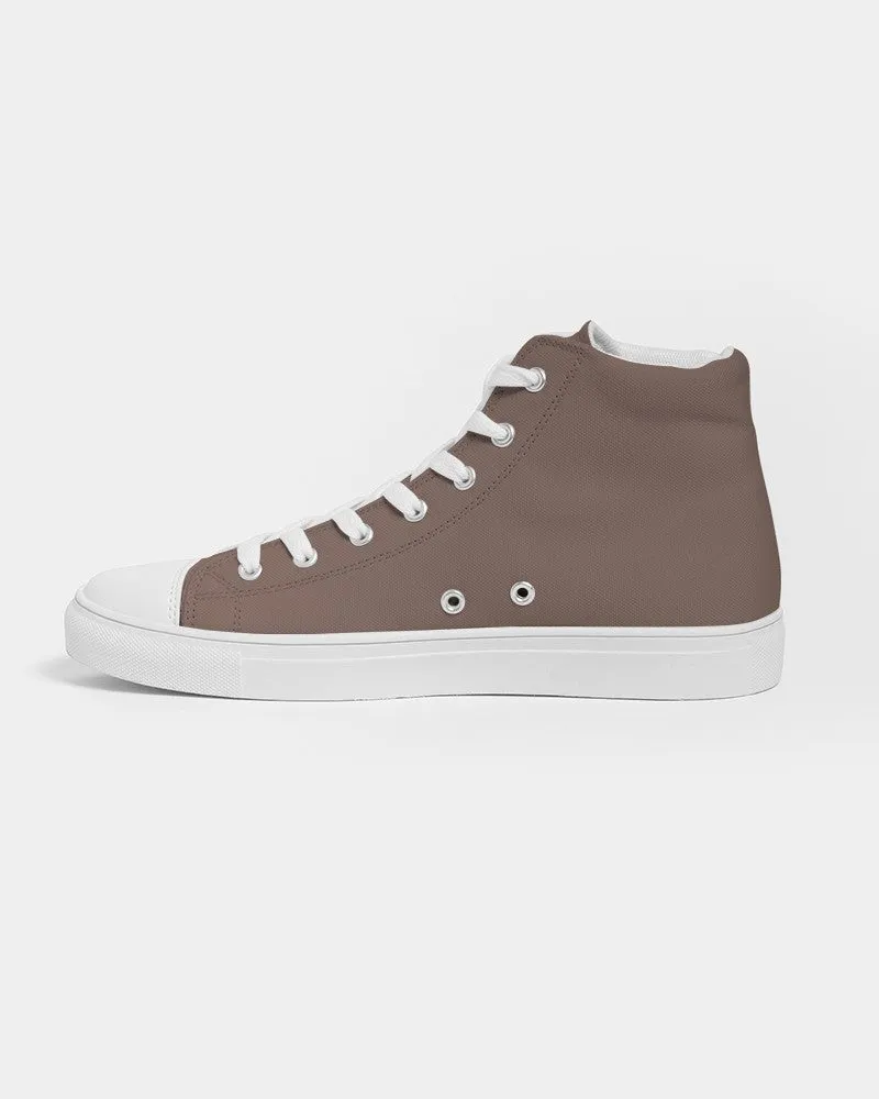 Medium Dark Red Brown Women's High-top Canvas Sneakers | Women's | Medium Dark Pale Pastel Red Brown | C0M30Y30K60