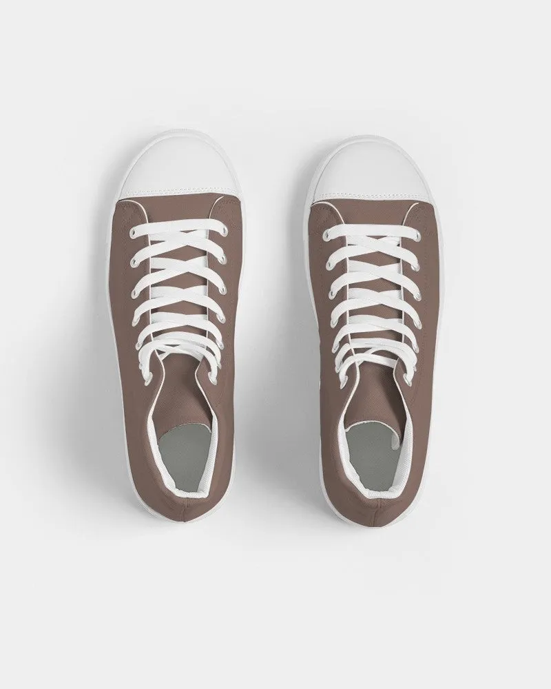 Medium Dark Red Brown Women's High-top Canvas Sneakers | Women's | Medium Dark Pale Pastel Red Brown | C0M30Y30K60