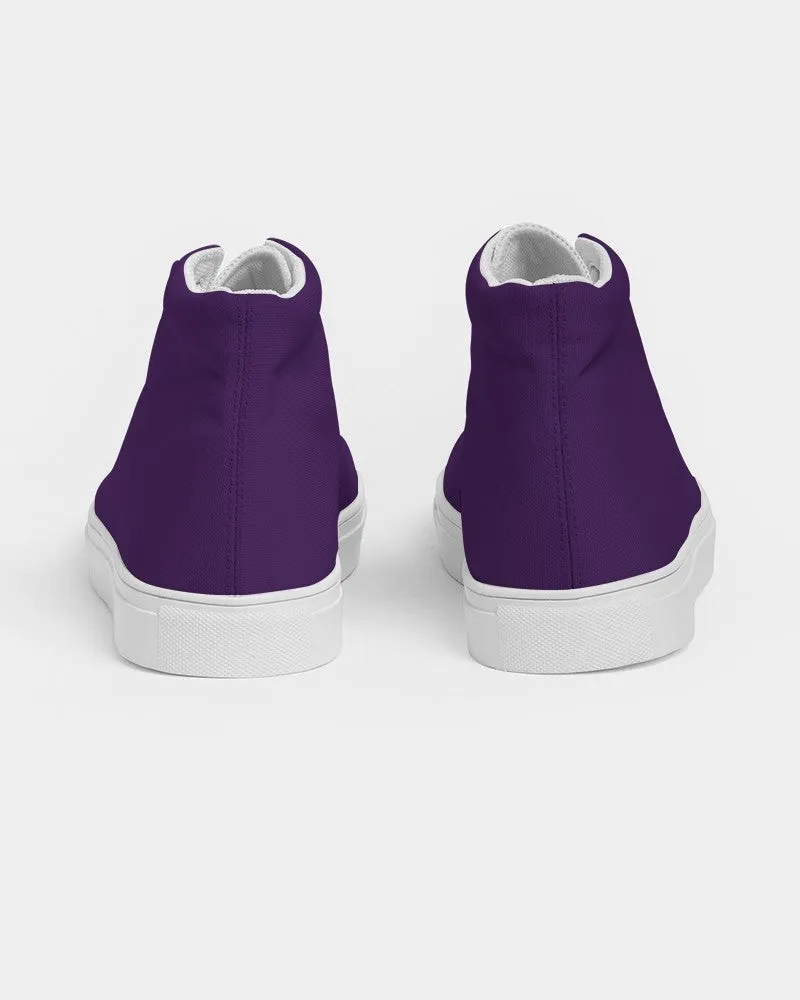 Medium Dark Violet Men's High-top Canvas Sneakers | Men's | Medium Dark Pure Violet | C75M100Y0K60