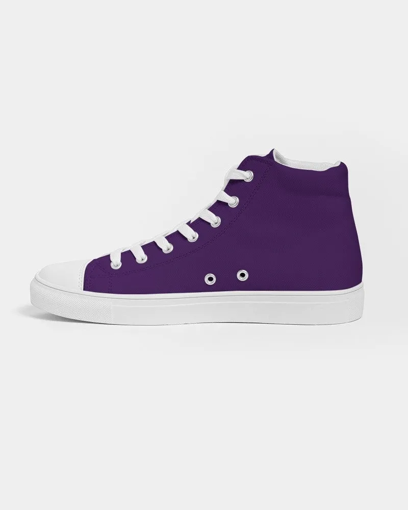 Medium Dark Violet Men's High-top Canvas Sneakers | Men's | Medium Dark Pure Violet | C75M100Y0K60