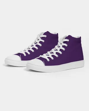 Medium Dark Violet Men's High-top Canvas Sneakers | Men's | Medium Dark Pure Violet | C75M100Y0K60