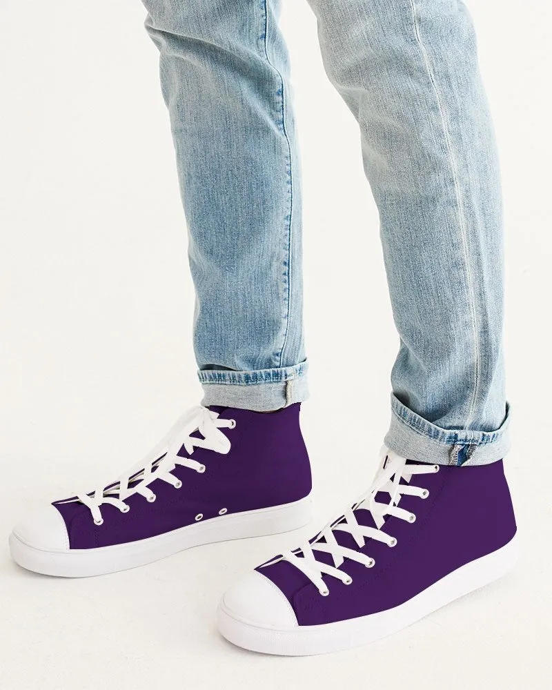 Medium Dark Violet Men's High-top Canvas Sneakers | Men's | Medium Dark Pure Violet | C75M100Y0K60