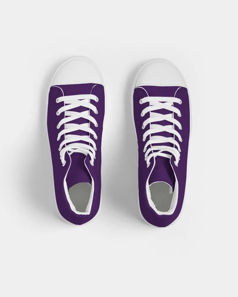 Medium Dark Violet Men's High-top Canvas Sneakers | Men's | Medium Dark Pure Violet | C75M100Y0K60