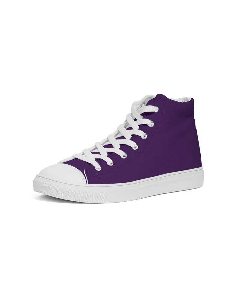 Medium Dark Violet Men's High-top Canvas Sneakers | Men's | Medium Dark Pure Violet | C75M100Y0K60