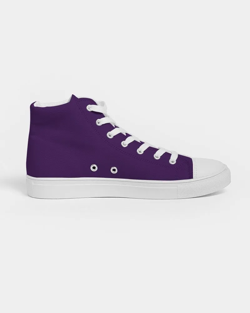 Medium Dark Violet Men's High-top Canvas Sneakers | Men's | Medium Dark Pure Violet | C75M100Y0K60