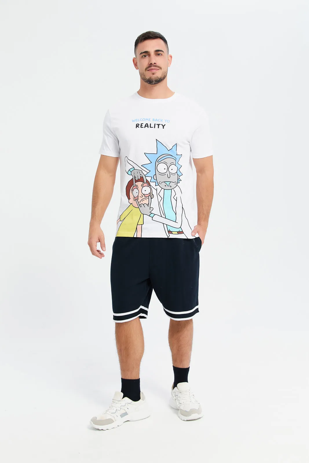 Men White Rick & Morty T-Shirt