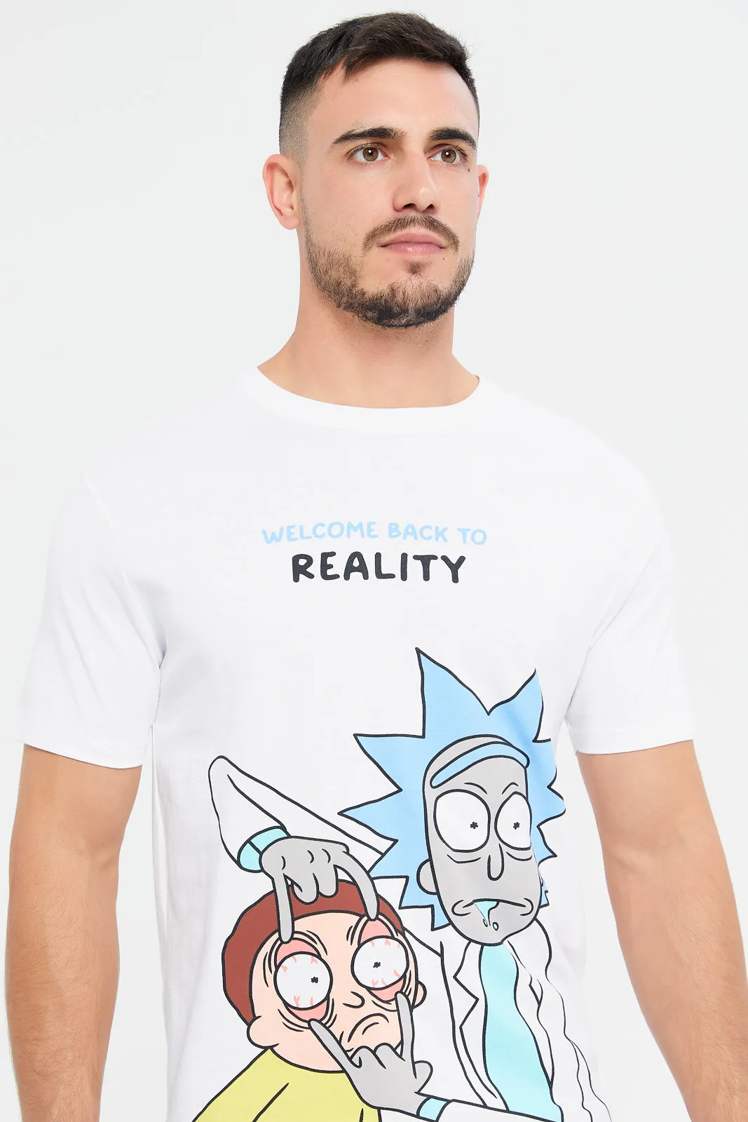 Men White Rick & Morty T-Shirt