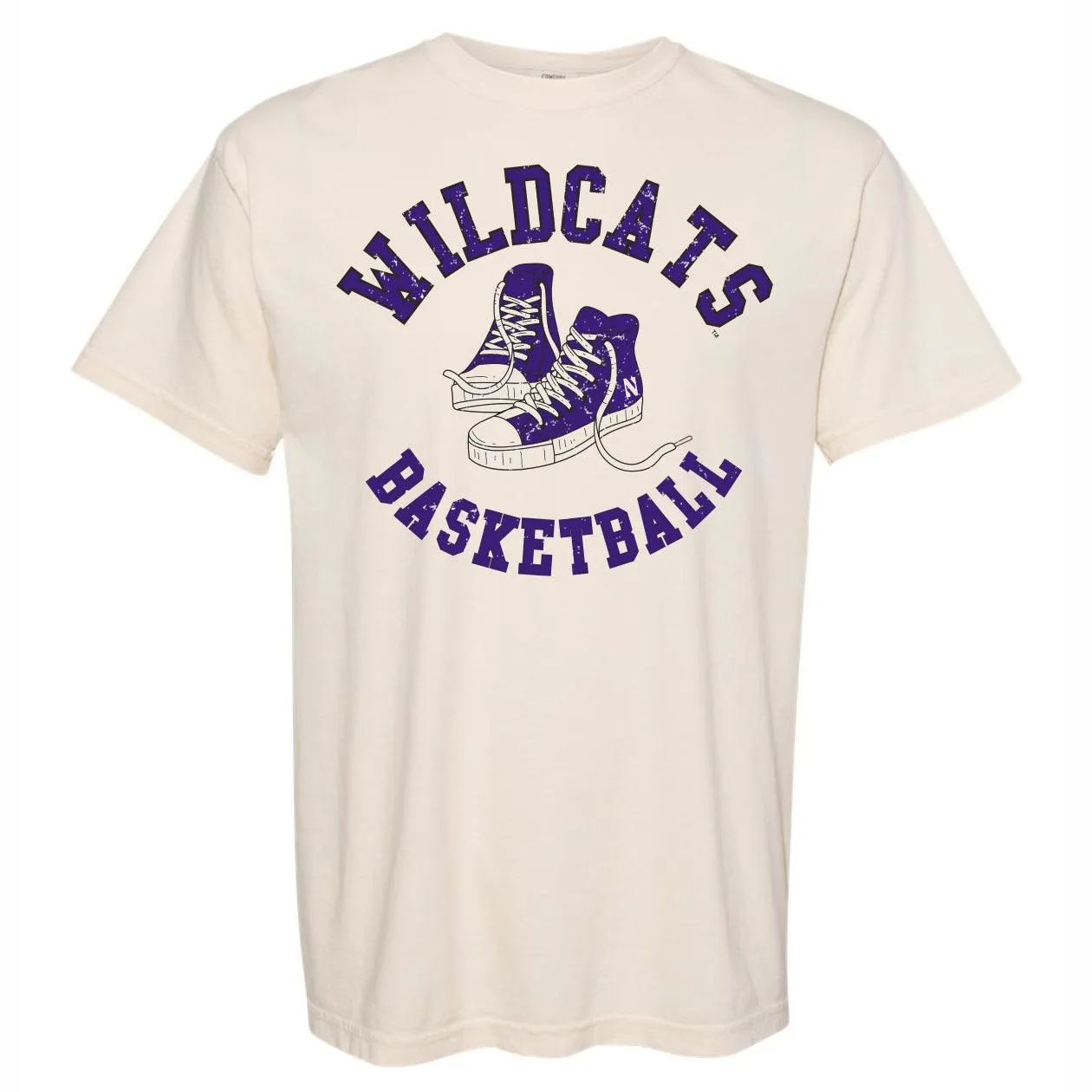 Northwestern Wildcats Basketball Retro Sneakers T-Shirt