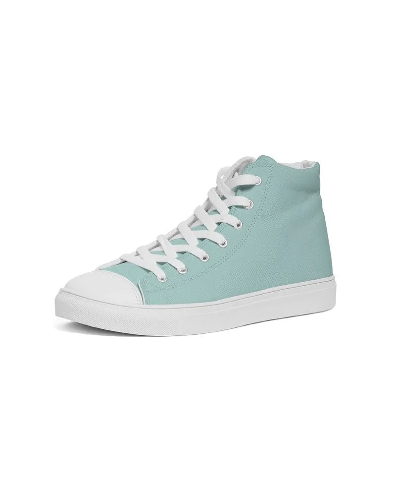 Pale Pastel Blue Cool Green Women's High-top Canvas Sneakers | Women's | Bright Pale Pastel Blue Cool Green | C30M0Y15K0
