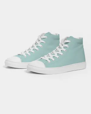 Pale Pastel Blue Cool Green Women's High-top Canvas Sneakers | Women's | Bright Pale Pastel Blue Cool Green | C30M0Y15K0