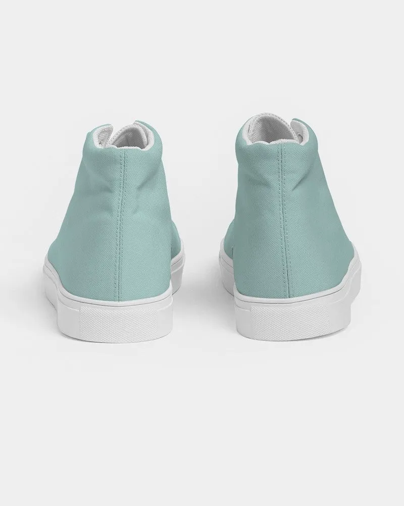 Pale Pastel Blue Cool Green Women's High-top Canvas Sneakers | Women's | Bright Pale Pastel Blue Cool Green | C30M0Y15K0