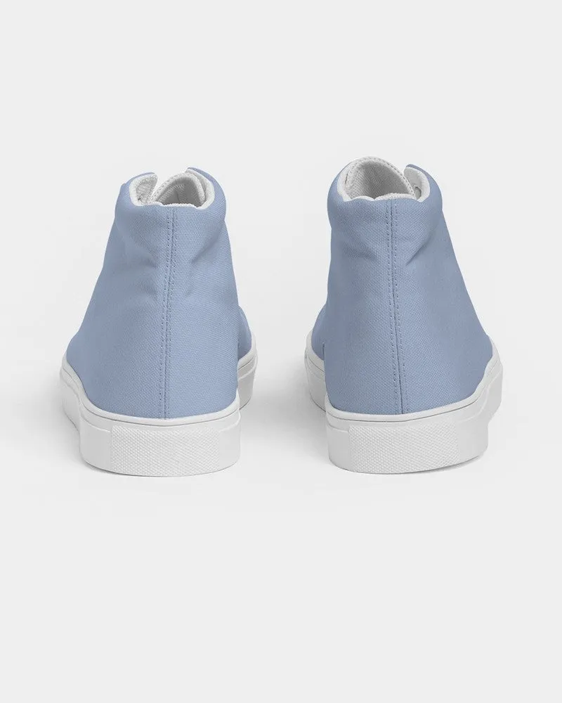 Pale Pastel Blue Men's High-top Canvas Sneakers | Men's | Bright Pale Pastel Blue | C30M15Y0K0
