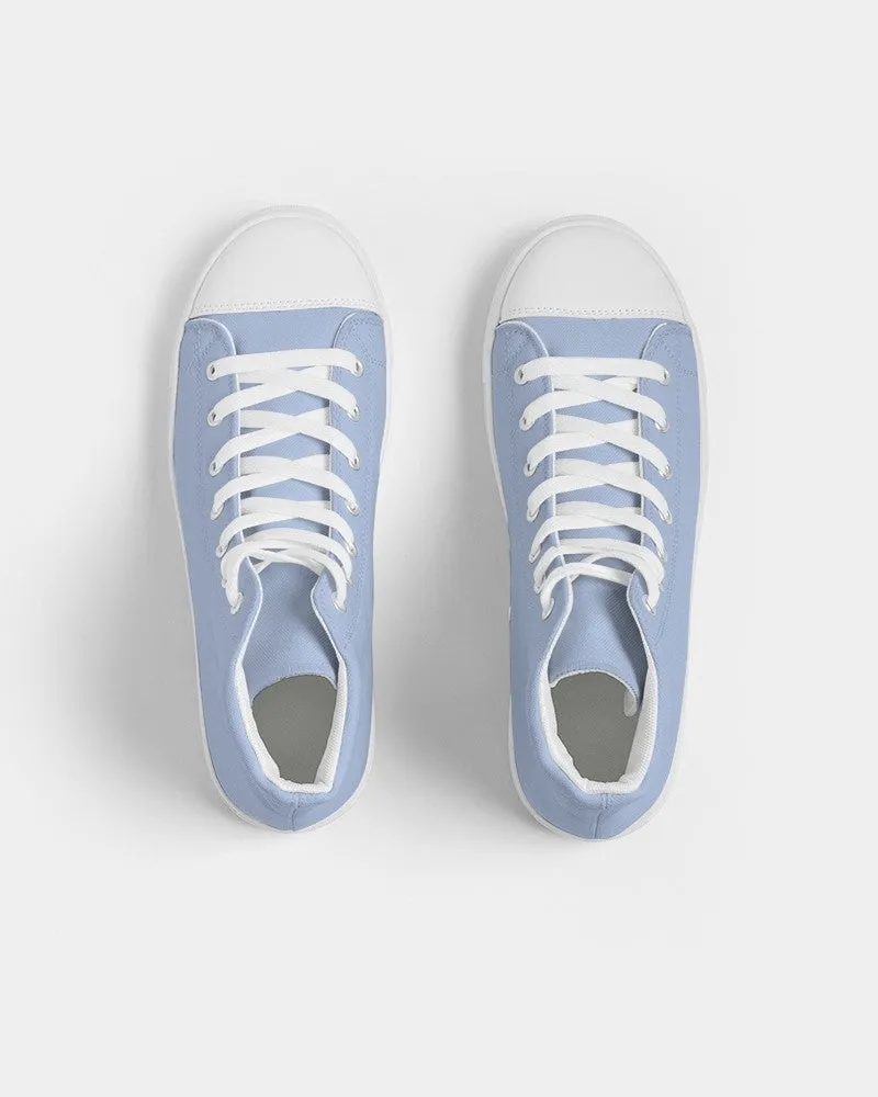 Pale Pastel Blue Men's High-top Canvas Sneakers | Men's | Bright Pale Pastel Blue | C30M15Y0K0