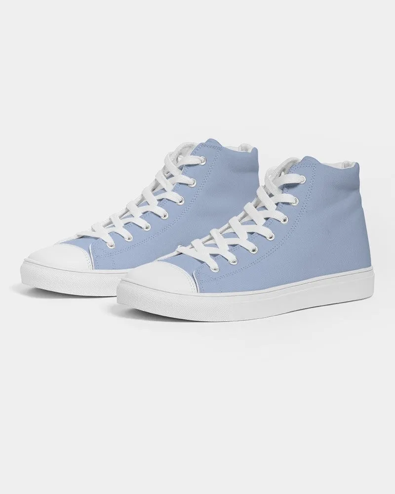 Pale Pastel Blue Men's High-top Canvas Sneakers | Men's | Bright Pale Pastel Blue | C30M15Y0K0