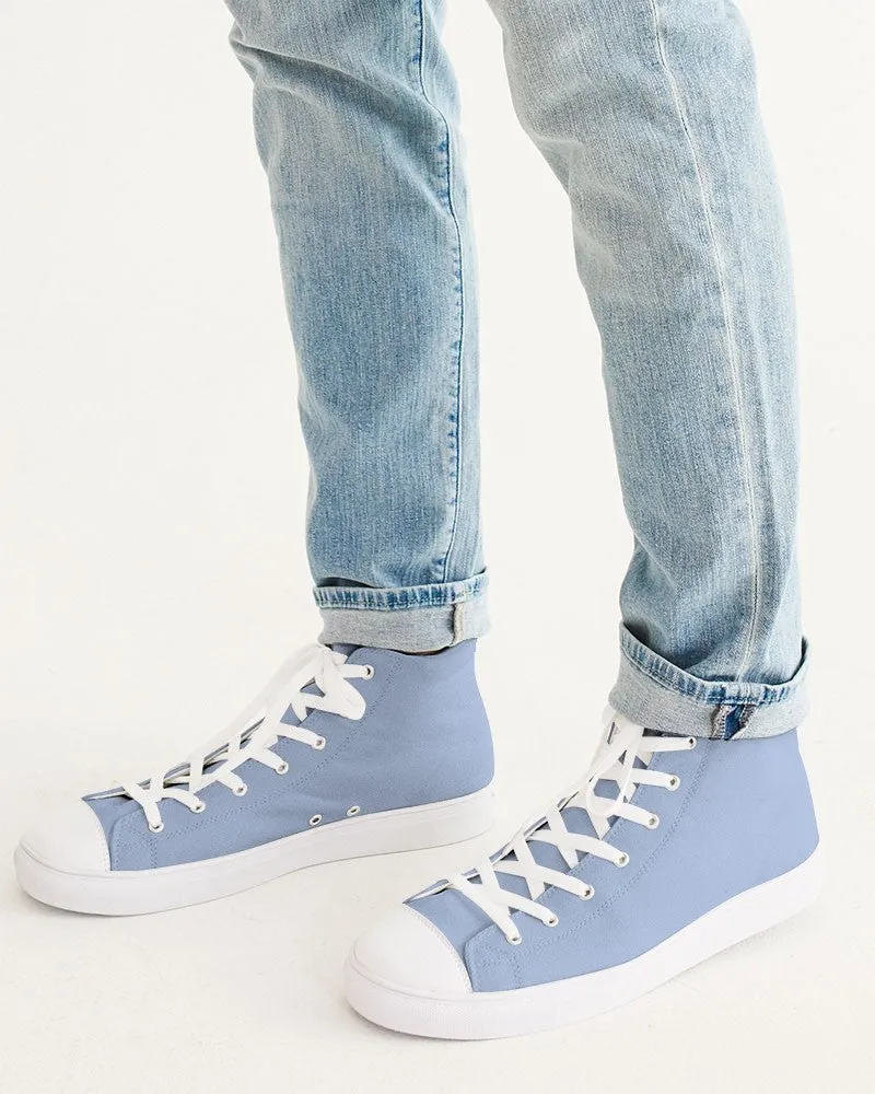 Pale Pastel Blue Men's High-top Canvas Sneakers | Men's | Bright Pale Pastel Blue | C30M15Y0K0