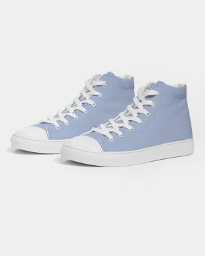Pale Pastel Blue Men's High-top Canvas Sneakers | Men's | Bright Pale Pastel Blue | C30M15Y0K0