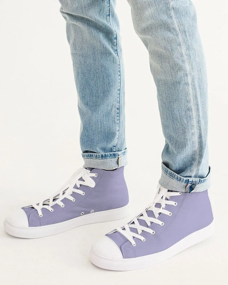 Pale Pastel Blue Men's High-top Canvas Sneakers | Men's | Bright Pale Pastel Blue | C30M30Y0K0