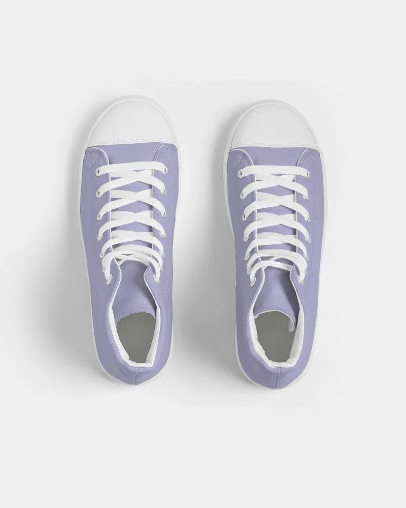 Pale Pastel Blue Men's High-top Canvas Sneakers | Men's | Bright Pale Pastel Blue | C30M30Y0K0