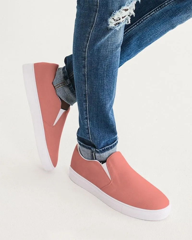 Pastel Pink Red Slip-On Canvas Sneakers | Men's | Bright Pastel Pink Red | C0M60Y45K0