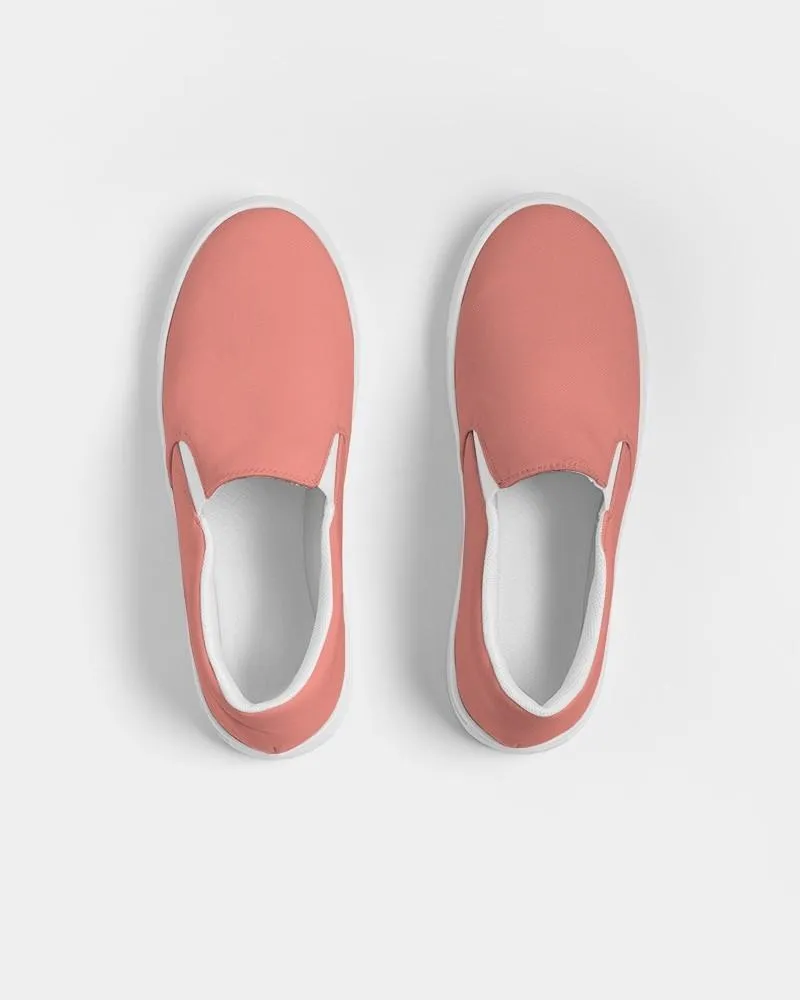 Pastel Pink Red Slip-On Canvas Sneakers | Men's | Bright Pastel Pink Red | C0M60Y45K0