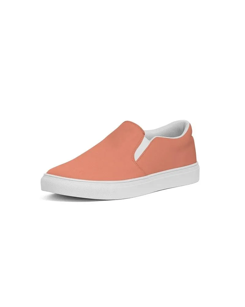 Pastel Red Slip-On Canvas Sneakers | Women's | Bright Pastel Red | C0M60Y60K0