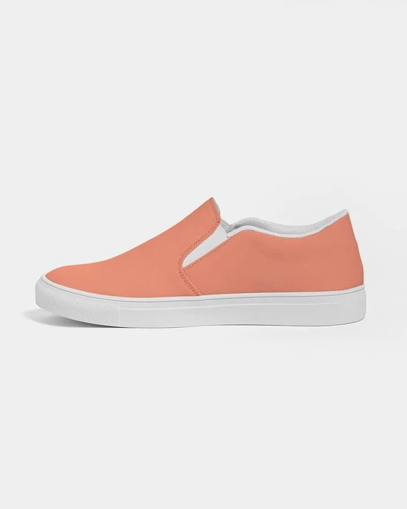 Pastel Red Slip-On Canvas Sneakers | Women's | Bright Pastel Red | C0M60Y60K0