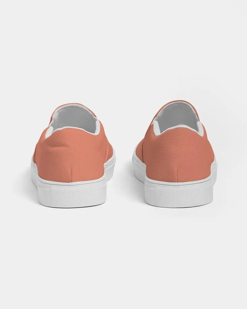 Pastel Red Slip-On Canvas Sneakers | Women's | Bright Pastel Red | C0M60Y60K0