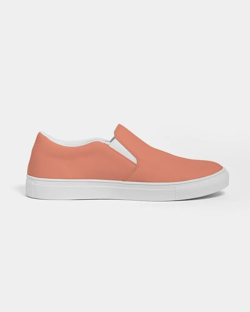 Pastel Red Slip-On Canvas Sneakers | Women's | Bright Pastel Red | C0M60Y60K0
