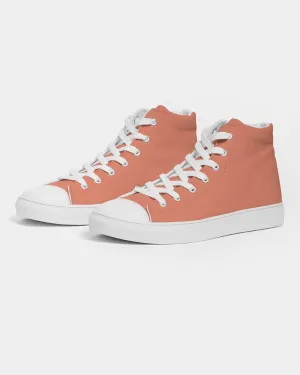 Pastel Red Women's High-top Canvas Sneakers | Women's | Bright Pastel Red | C0M60Y60K0