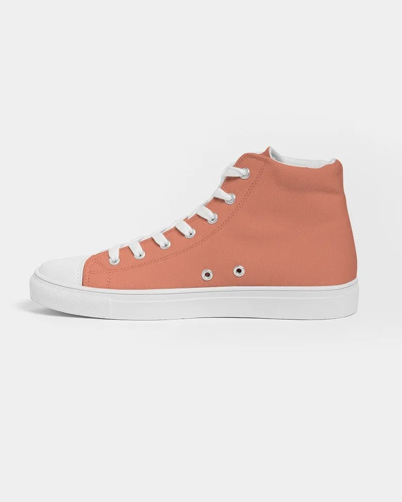 Pastel Red Women's High-top Canvas Sneakers | Women's | Bright Pastel Red | C0M60Y60K0