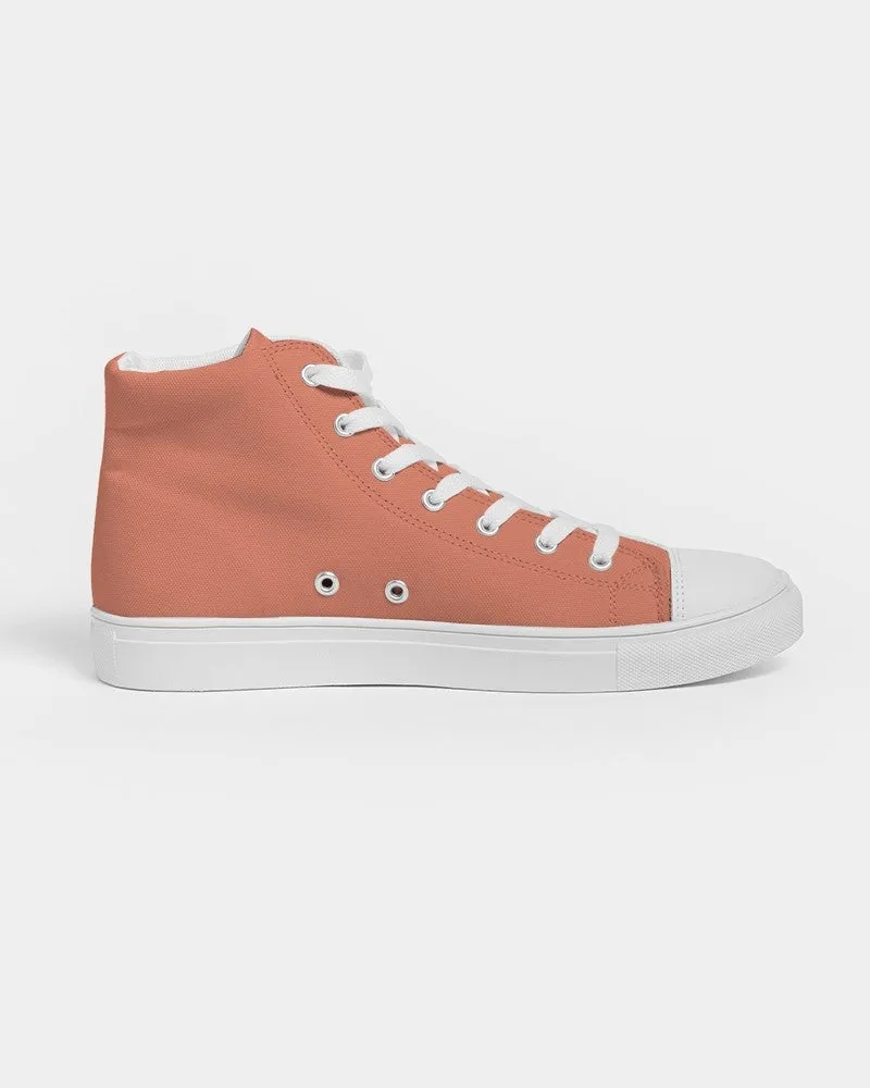 Pastel Red Women's High-top Canvas Sneakers | Women's | Bright Pastel Red | C0M60Y60K0