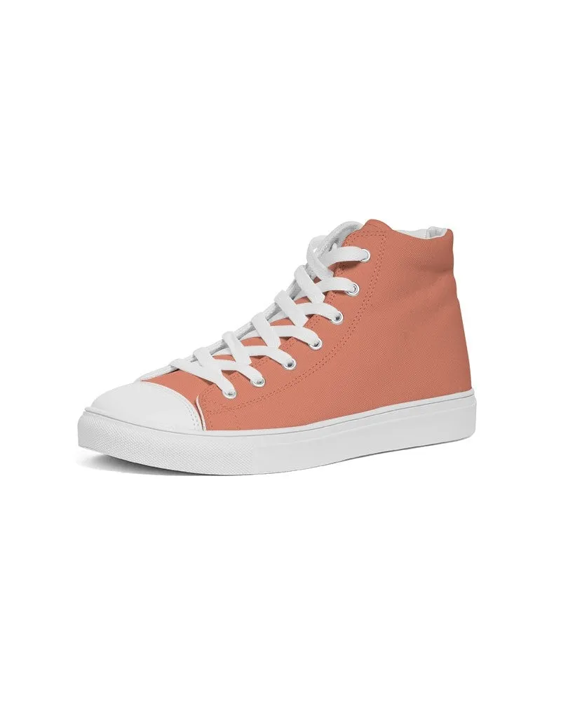 Pastel Red Women's High-top Canvas Sneakers | Women's | Bright Pastel Red | C0M60Y60K0