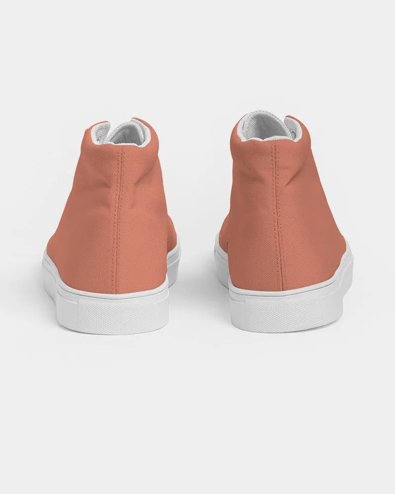 Pastel Red Women's High-top Canvas Sneakers | Women's | Bright Pastel Red | C0M60Y60K0