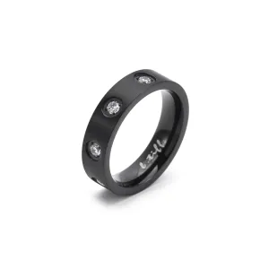 RG808B B.Tiff Matte Black 8-Stone Pave Ring