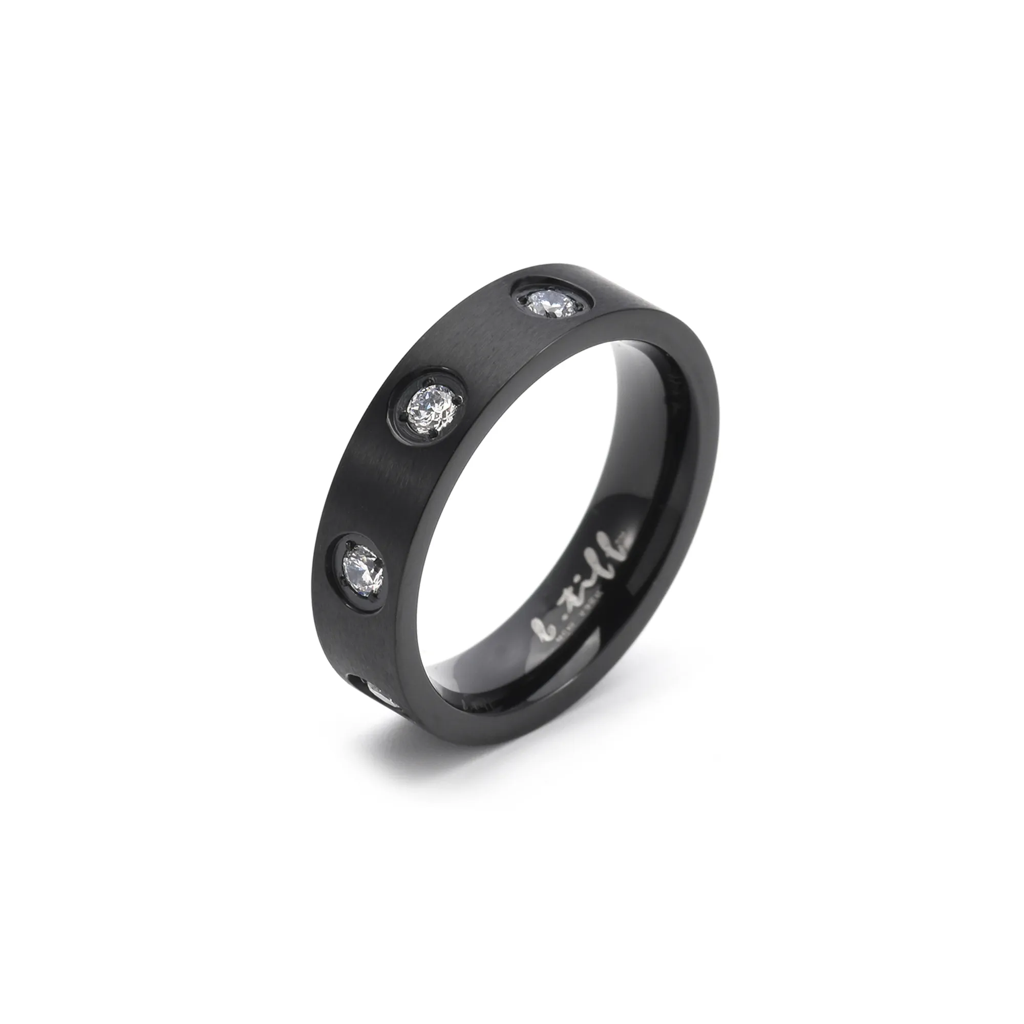 RG808B B.Tiff Matte Black 8-Stone Pave Ring