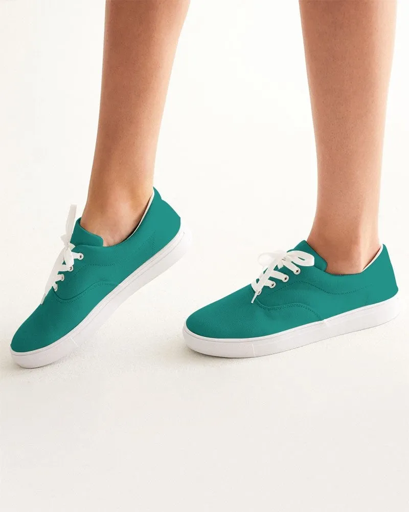 Shaded Blue-Green Canvas Sneakers | Women's | C100M0Y50K30