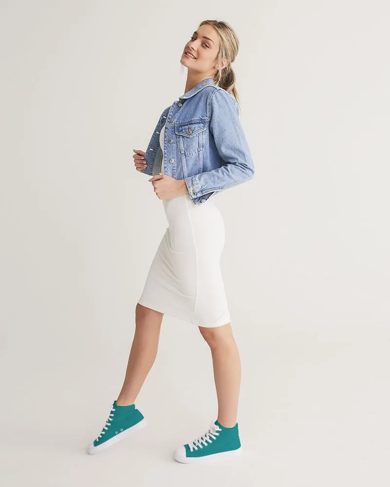 Shaded Blue-Green High-Top Canvas Sneakers | Women's | C100M0Y38K30
