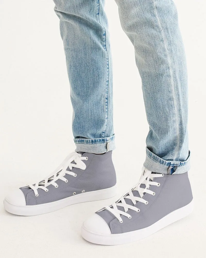 Shaded Pale Blue Gray High-Top Canvas Sneakers | Men's | C10M10Y0K30