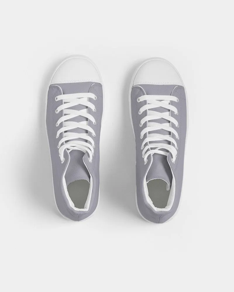 Shaded Pale Blue Gray High-Top Canvas Sneakers | Women's | C10M10Y0K30